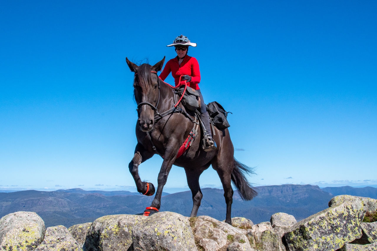 person-riding-horse-along-rocky-terrain